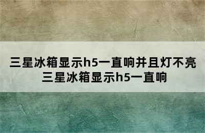 三星冰箱显示h5一直响并且灯不亮 三星冰箱显示h5一直响